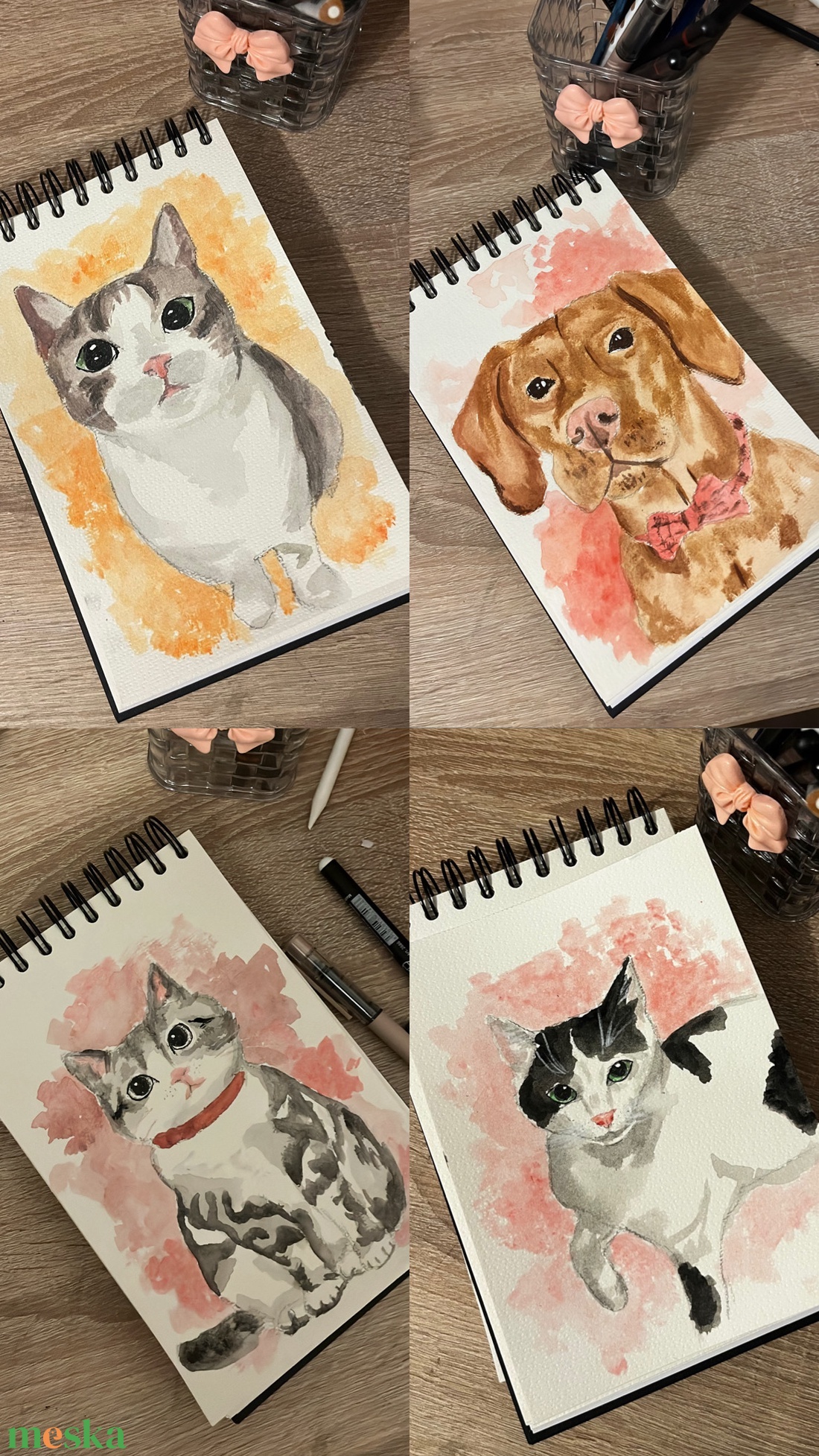 Egyedi kedvenc akvarell portré - művészet - festmény - akvarell - Meska.hu