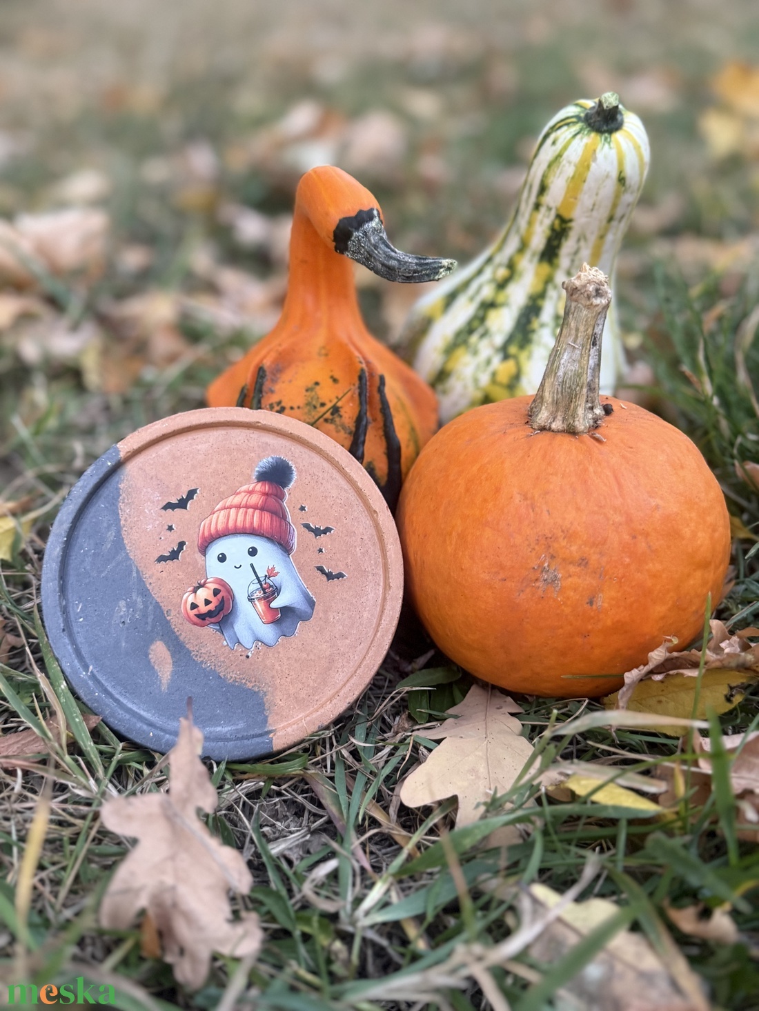 Beton alátét Halloween témában - otthon & életmód - dekoráció - halloween - halloweeni dekoráció - Meska.hu