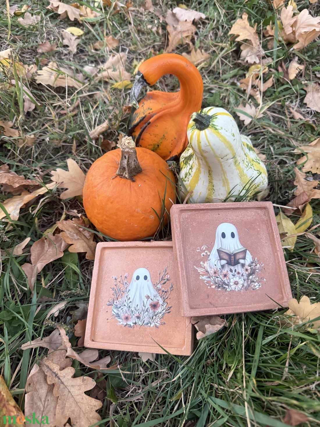 Beton alátét Halloween témában - otthon & életmód - dekoráció - halloween - halloweeni dekoráció - Meska.hu