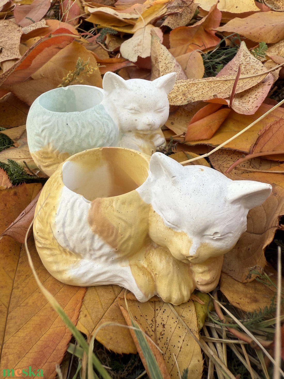 Beton-Cica mécsestartó - otthon & életmód - gyertya, illat, aroma - mécses és mécsestartó - Meska.hu