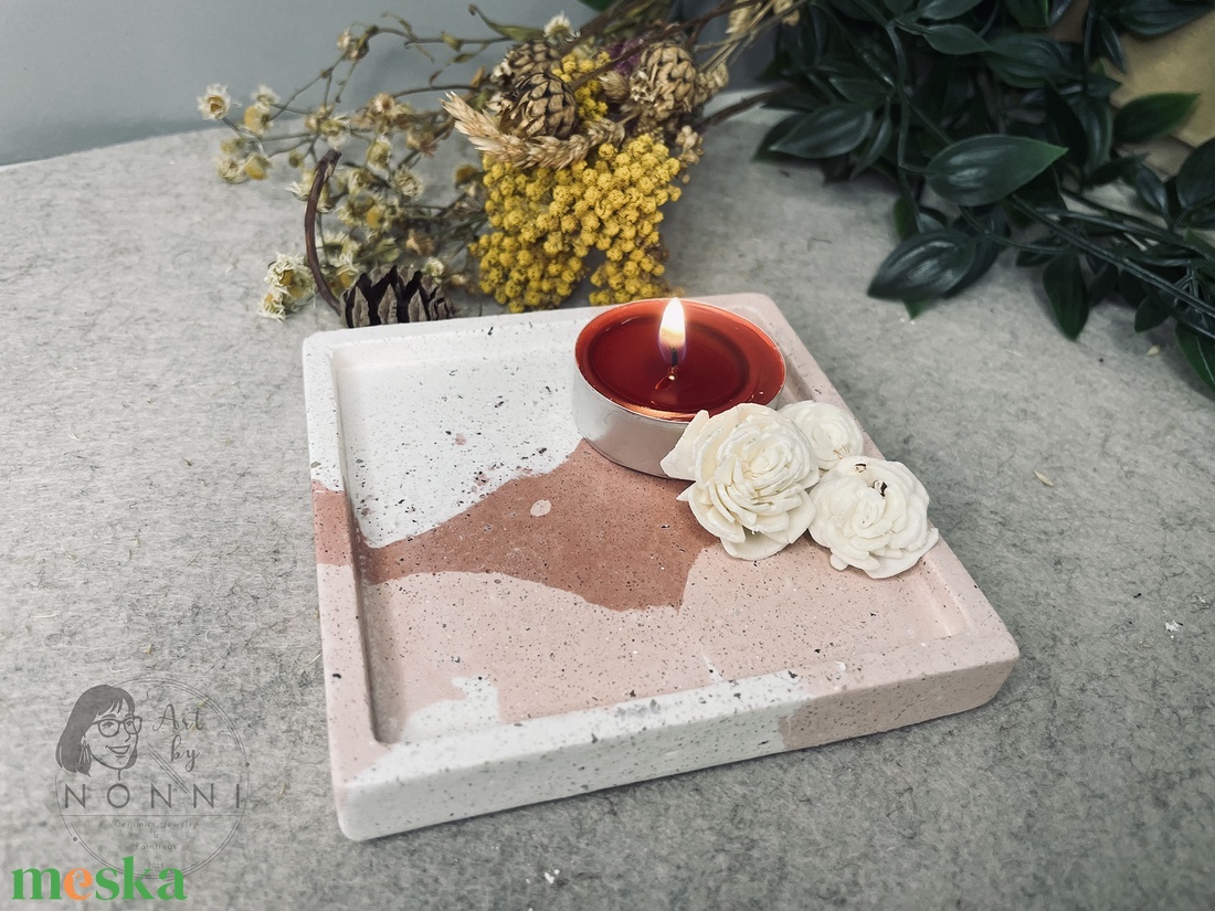 Beton alátét - négyzet - otthon & életmód - konyhafelszerelés, tálalás - tálalás - tányér- és poháralátét - Meska.hu