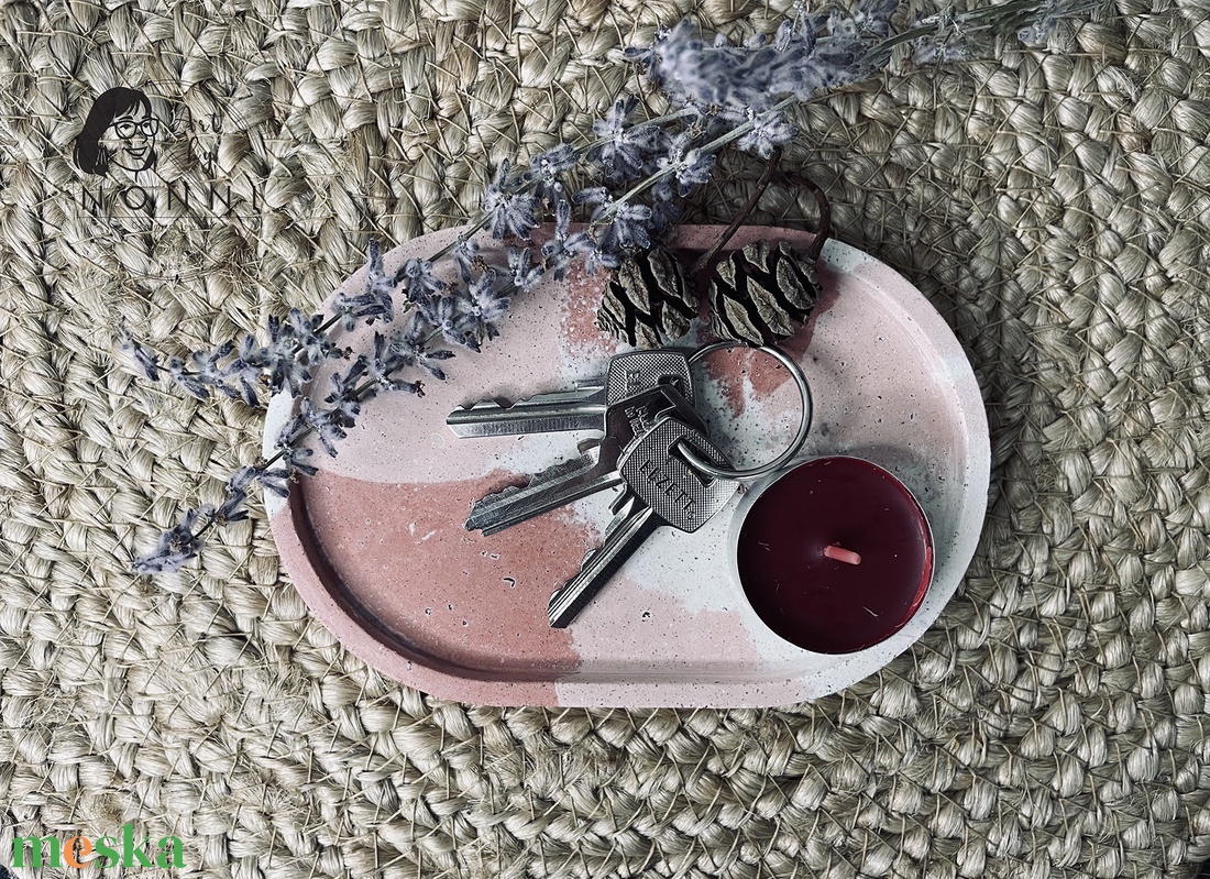 Beton alátét - ovális - otthon & életmód - konyhafelszerelés, tálalás - tálalás - tányér- és poháralátét - Meska.hu