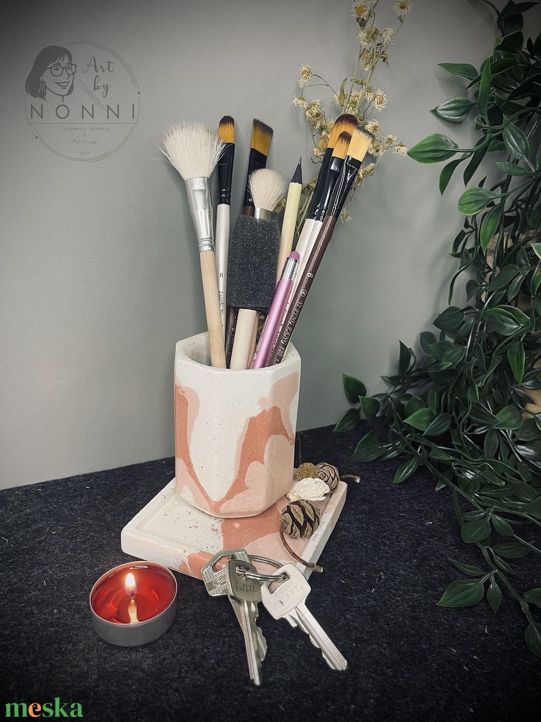 Beton dekor tartó - ékszer - ékszertartó - ékszertartó tál - Meska.hu