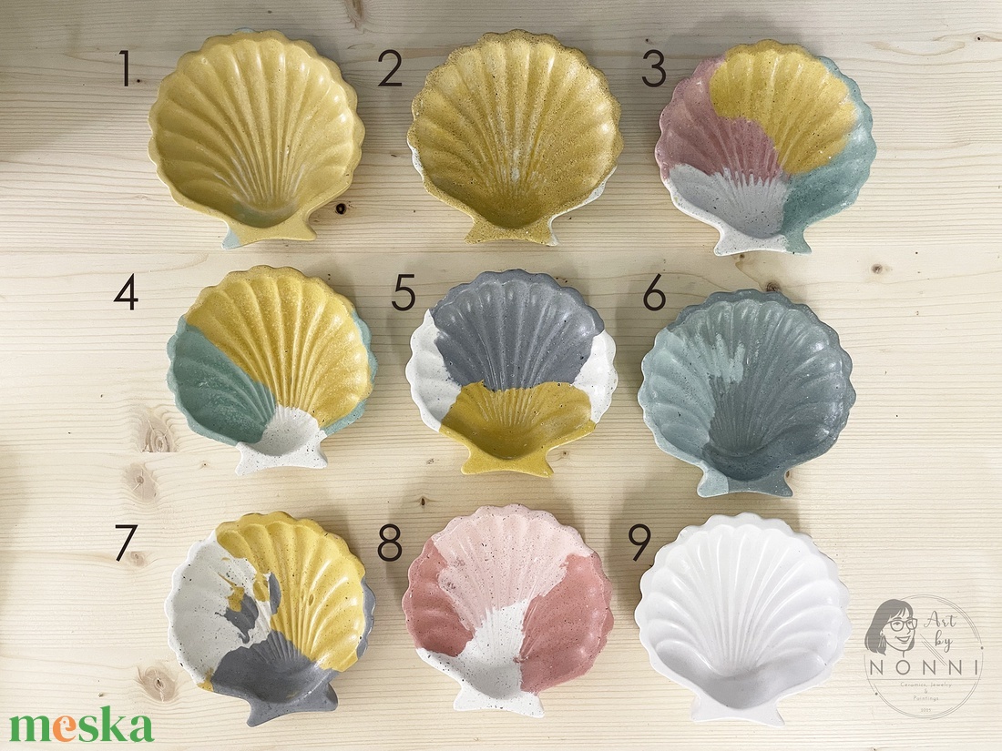 Beton ékszertartó - kagyló forma - otthon & életmód - dekoráció - asztal és polc dekoráció - dekorációs tál, tartó - Meska.hu