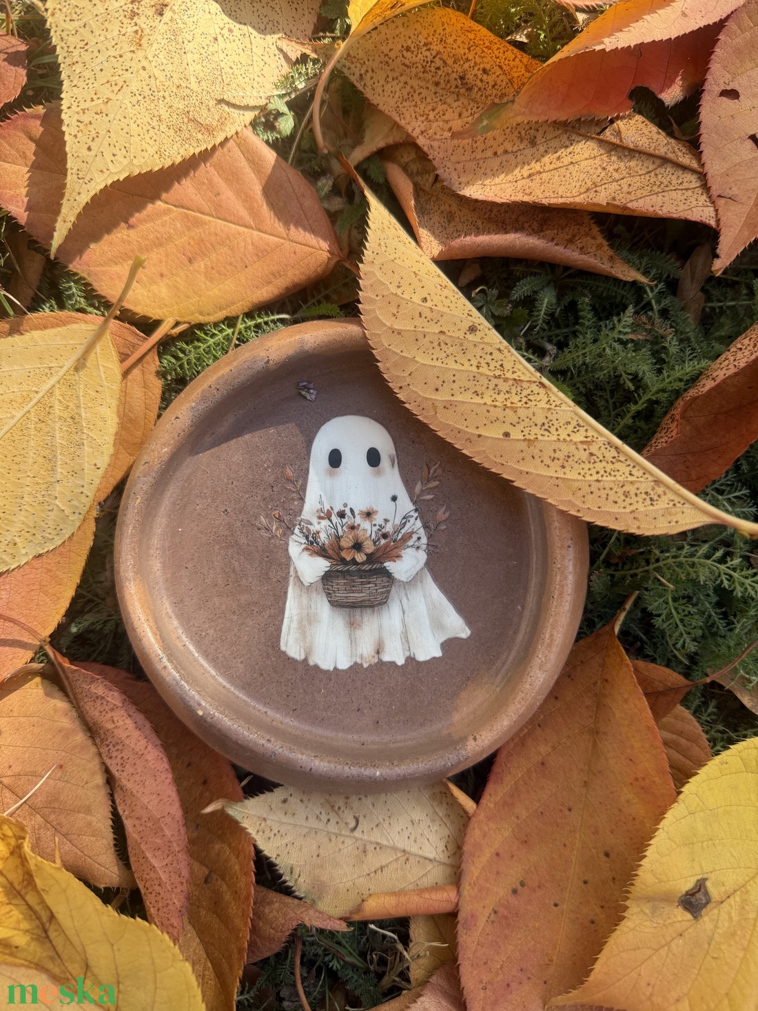 Halloween-i beton tál - otthon & életmód - dekoráció - halloween - halloweeni dekoráció - Meska.hu