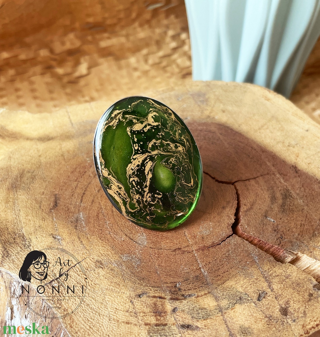 Egyedi műgyanta gyűrű - ékszer - gyűrű - vékony gyűrű - Meska.hu