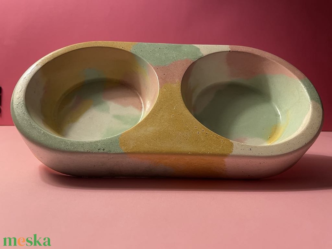 Beton kisállat tál - otthon & életmód - kisállatoknak - macska etetőtál - Meska.hu