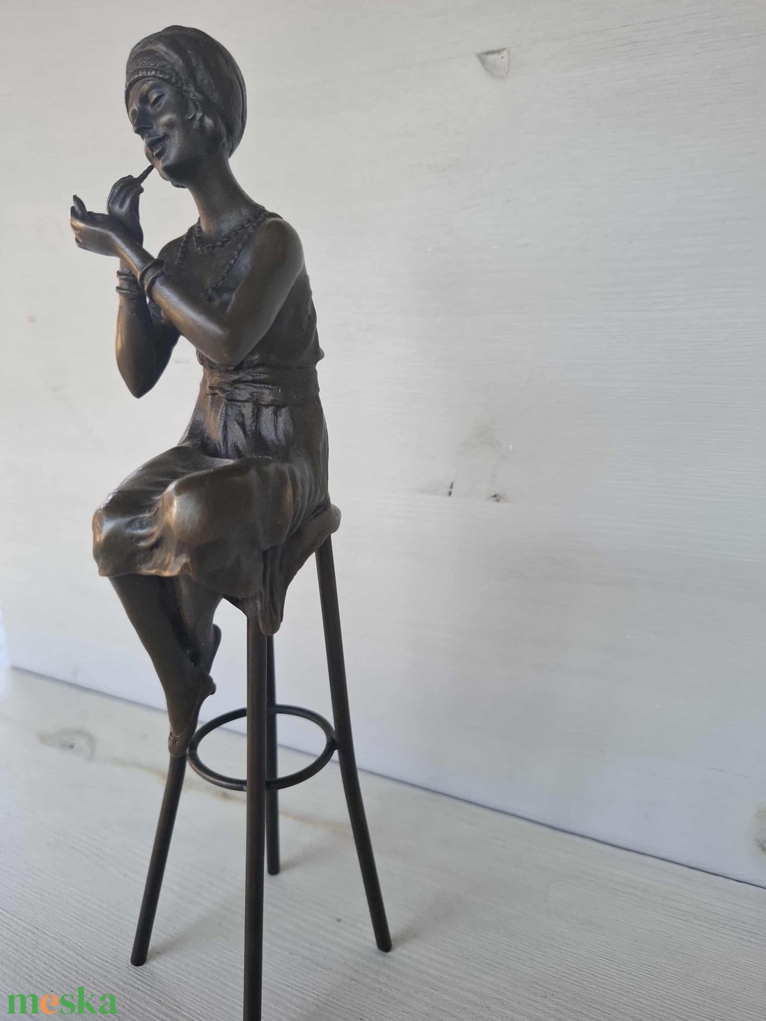 Art Deco bronzpatinás szobor nőalak  D.H. Chiparus szignóval - művészet - szobor - fém - Meska.hu