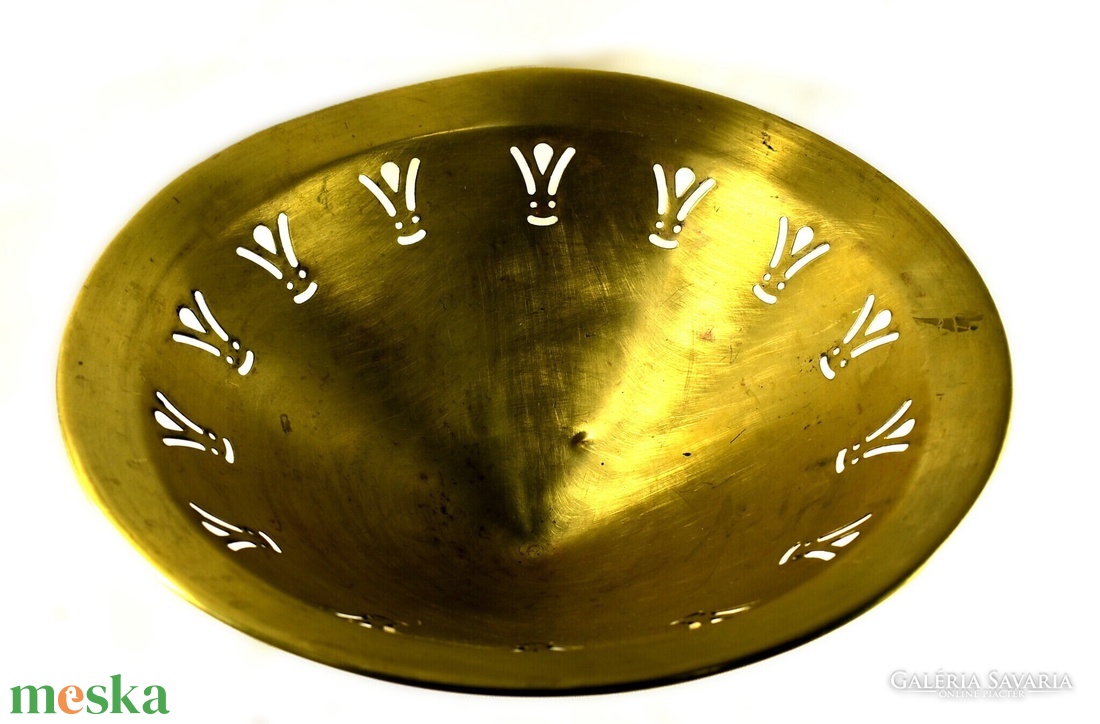Vintage réz asztalközép tál  Mid-century modern háromlábú design - otthon & életmód - dekoráció - asztal és polc dekoráció - asztaldísz - Meska.hu