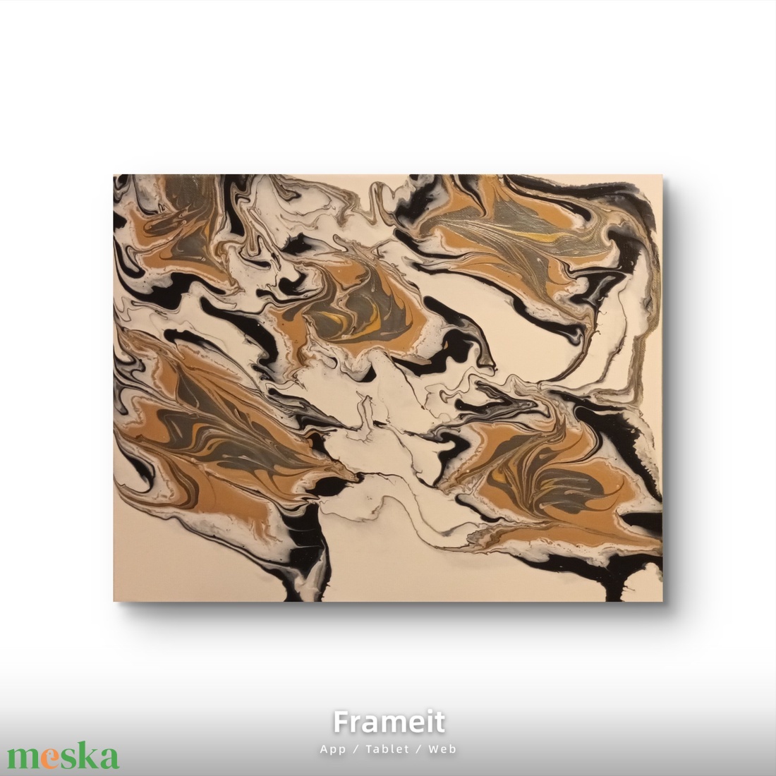 Kapcsolatos, Fluid art festmény - művészet - festmény - akril - Meska.hu