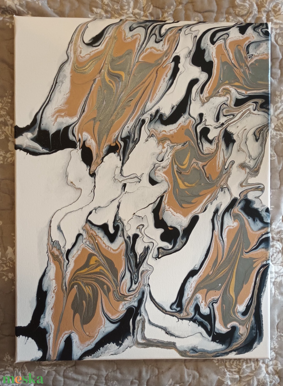 Kapcsolatos, Fluid art festmény - művészet - festmény - akril - Meska.hu