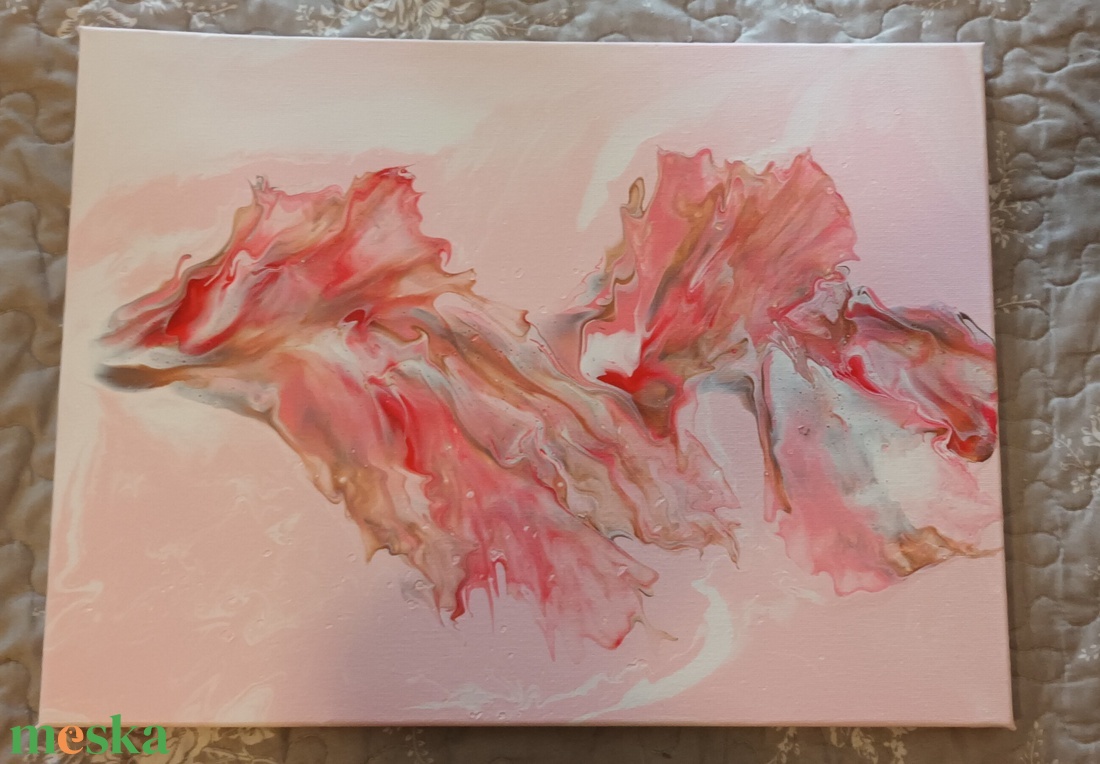 Púder fluid art festmény - művészet - festmény - akril - Meska.hu