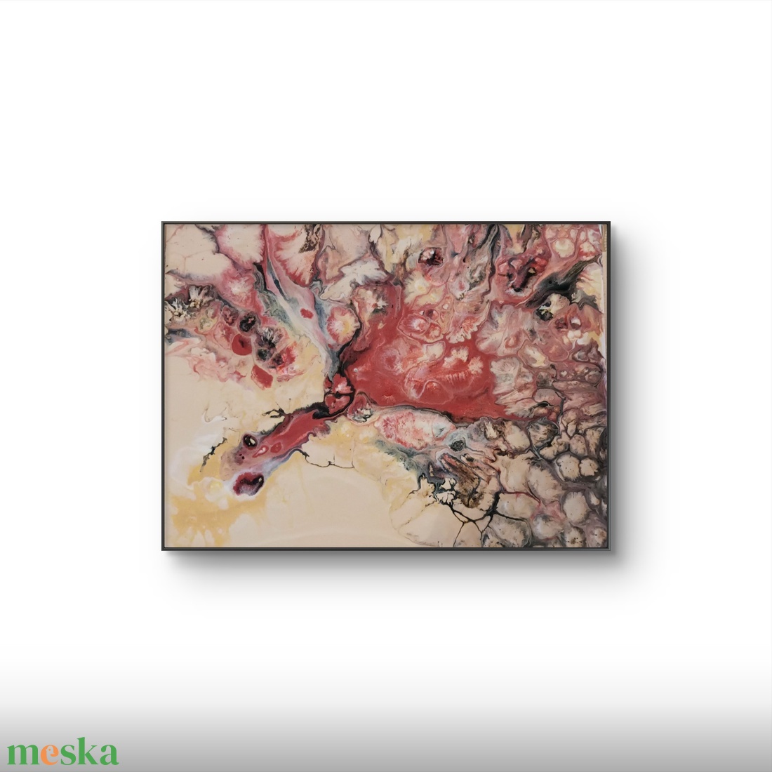 Bíboros,Fluid art festmény - művészet - festmény - akril - Meska.hu