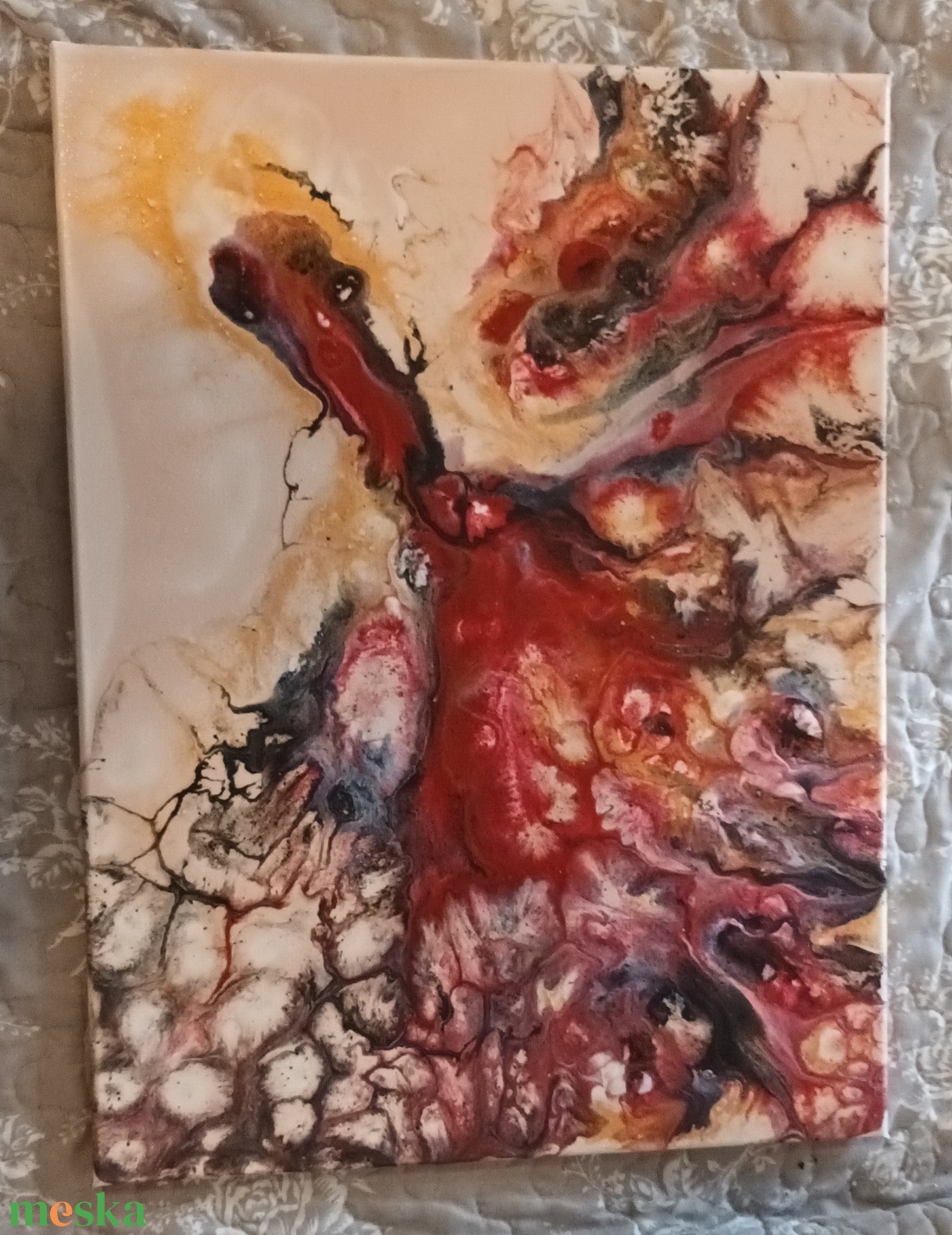 Bíboros,Fluid art festmény - művészet - festmény - akril - Meska.hu