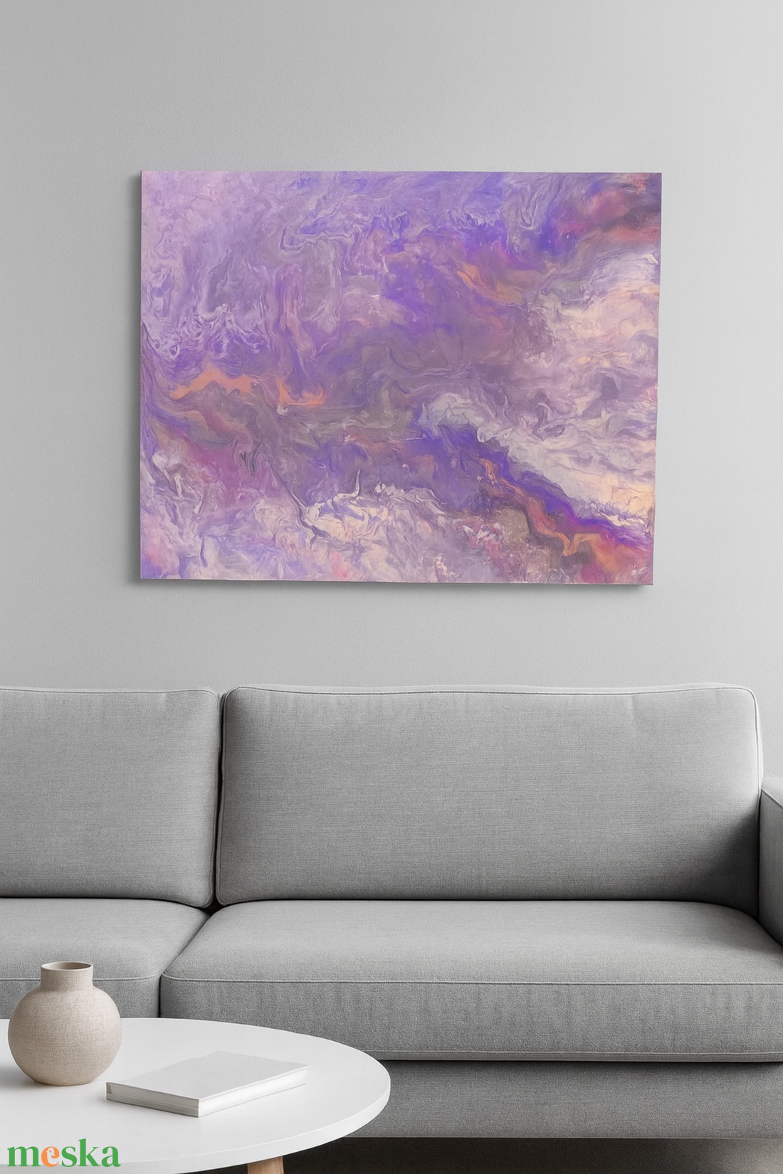 Lila fluid art festmény - művészet - festmény - akril - Meska.hu