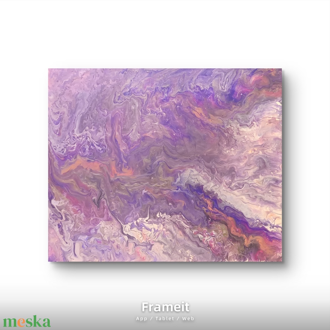 Lila fluid art festmény - művészet - festmény - akril - Meska.hu
