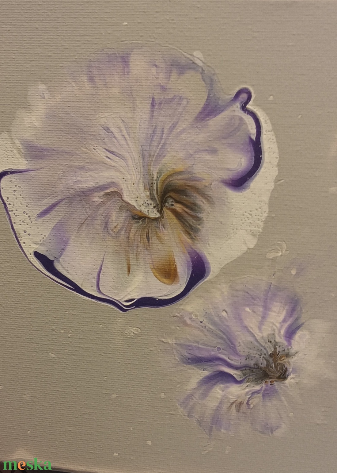 Lila árvácska - művészet - festmény - akril - Meska.hu