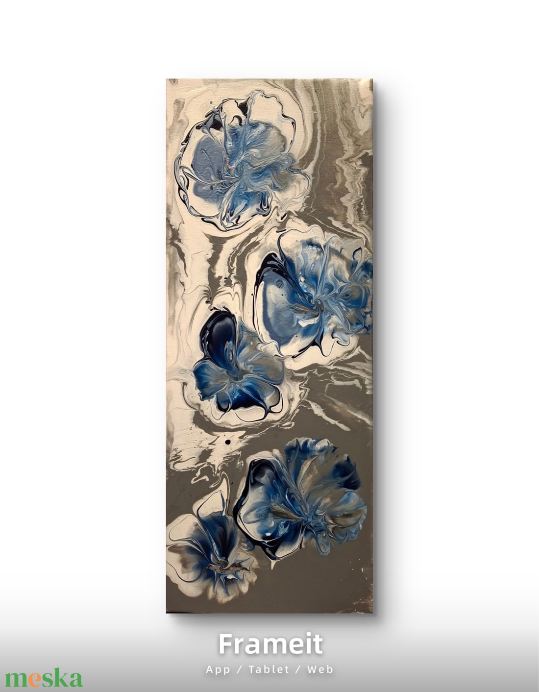 Kék árvácska - művészet - festmény - akril - Meska.hu