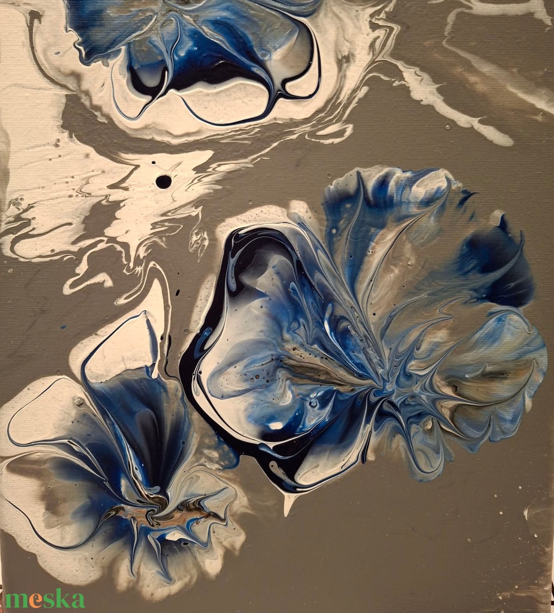 Kék árvácska - művészet - festmény - akril - Meska.hu