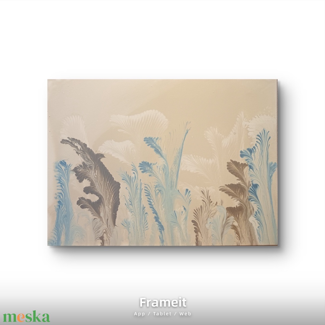 Csendes növekedés- absztrakt akril pouring festmény vásznon - művészet - festmény - akril - Meska.hu