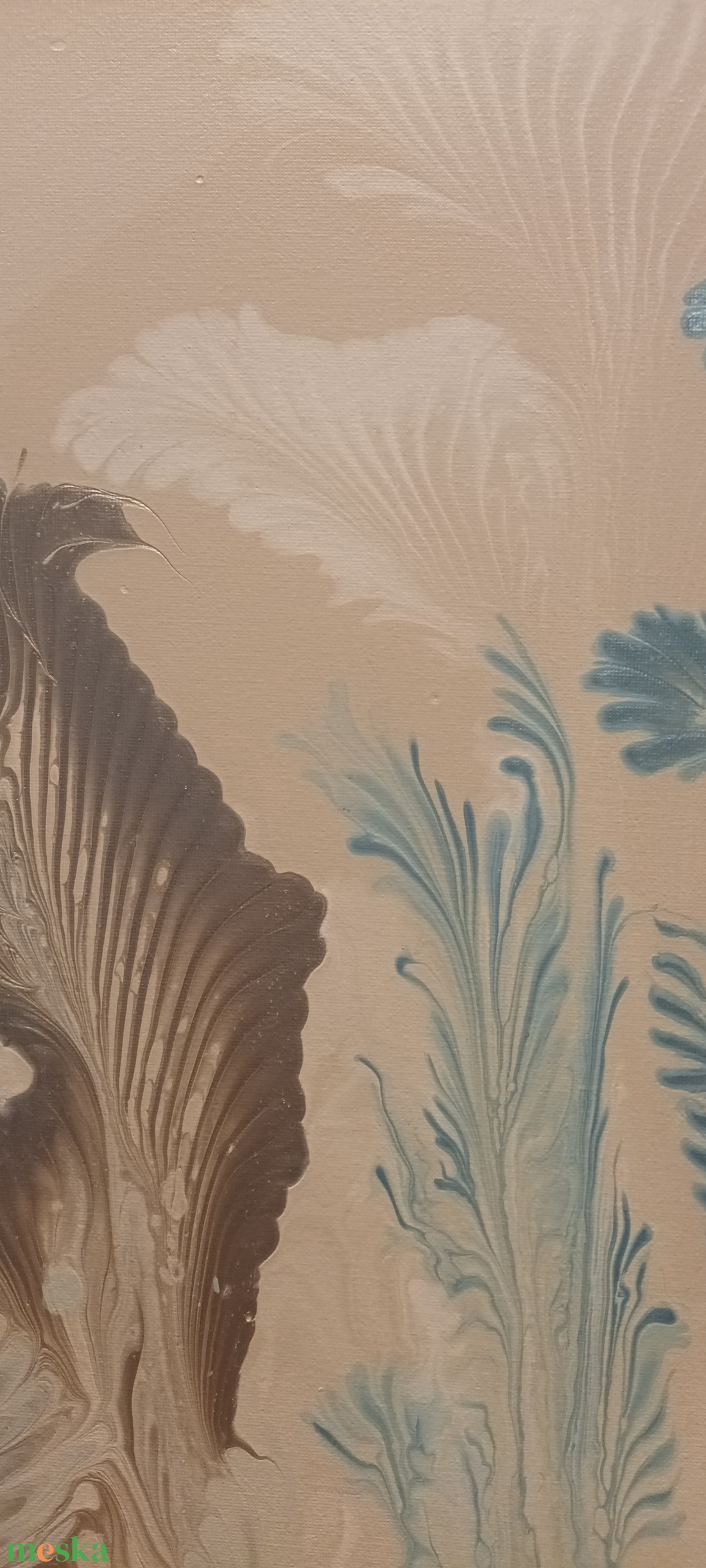 Csendes növekedés- absztrakt akril pouring festmény vásznon - művészet - festmény - akril - Meska.hu