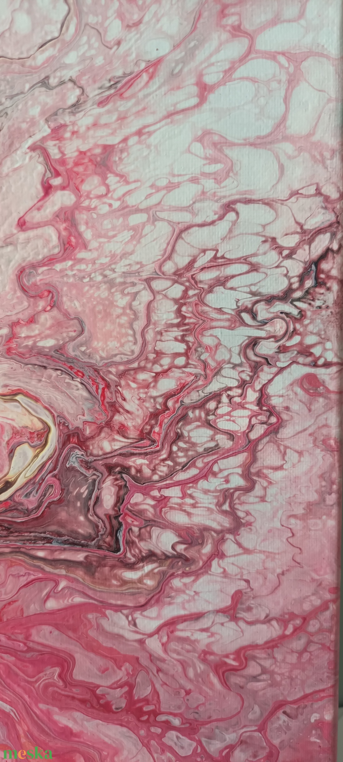 Rózsaszín áramlás -egyedi fluid art festmény - művészet - festmény - akril - Meska.hu