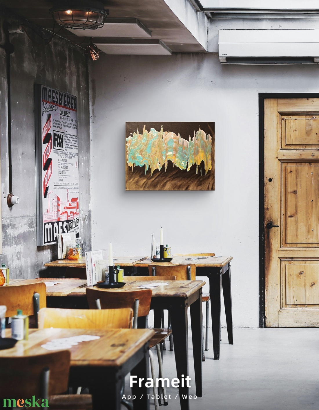 Múlt idő-egyedi fluid art absztrakt festmény fekete vásznon - művészet - festmény - akril - Meska.hu