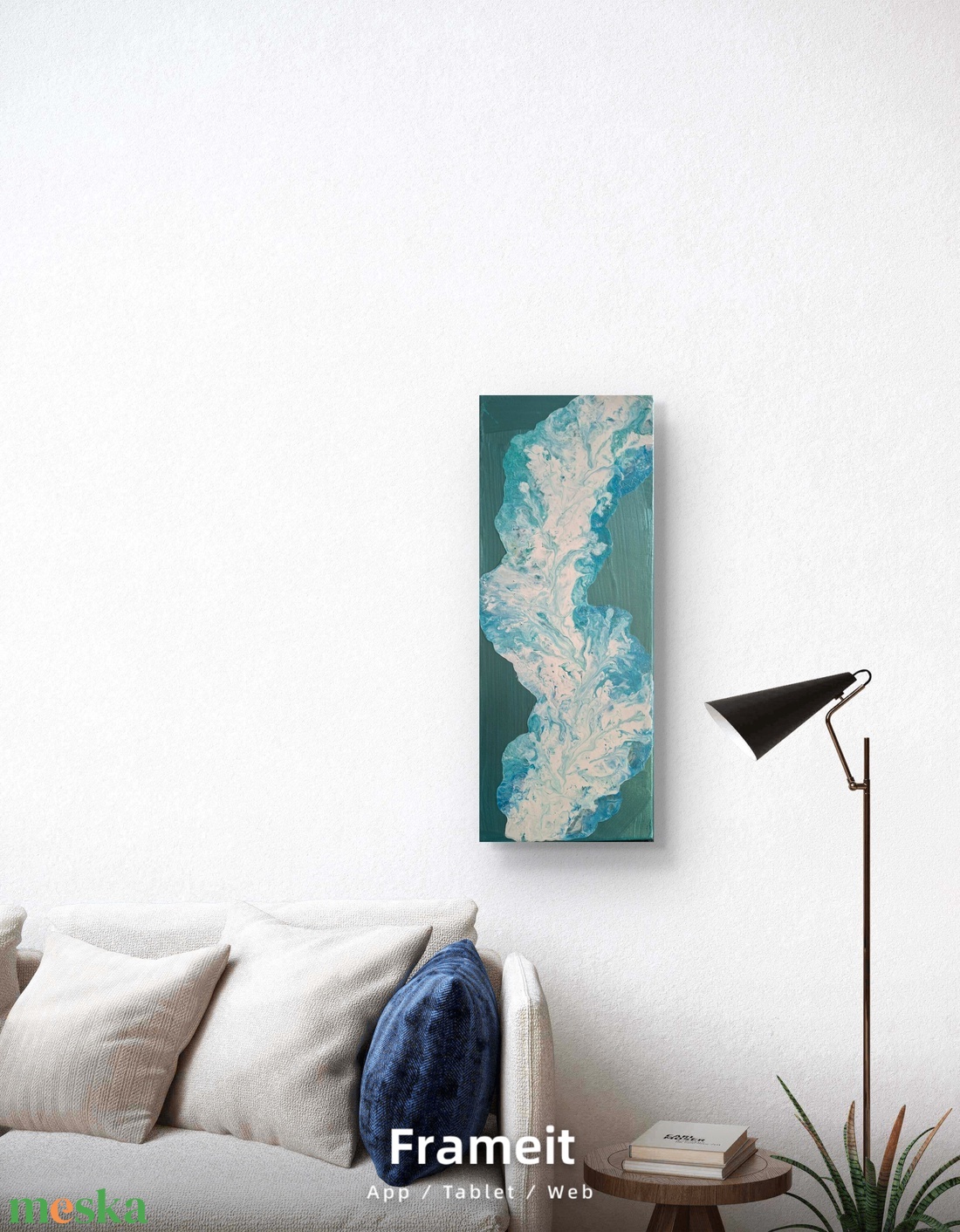 Áramlás- elegáns akril pouring festmény vásznon. - művészet - festmény - akril - Meska.hu