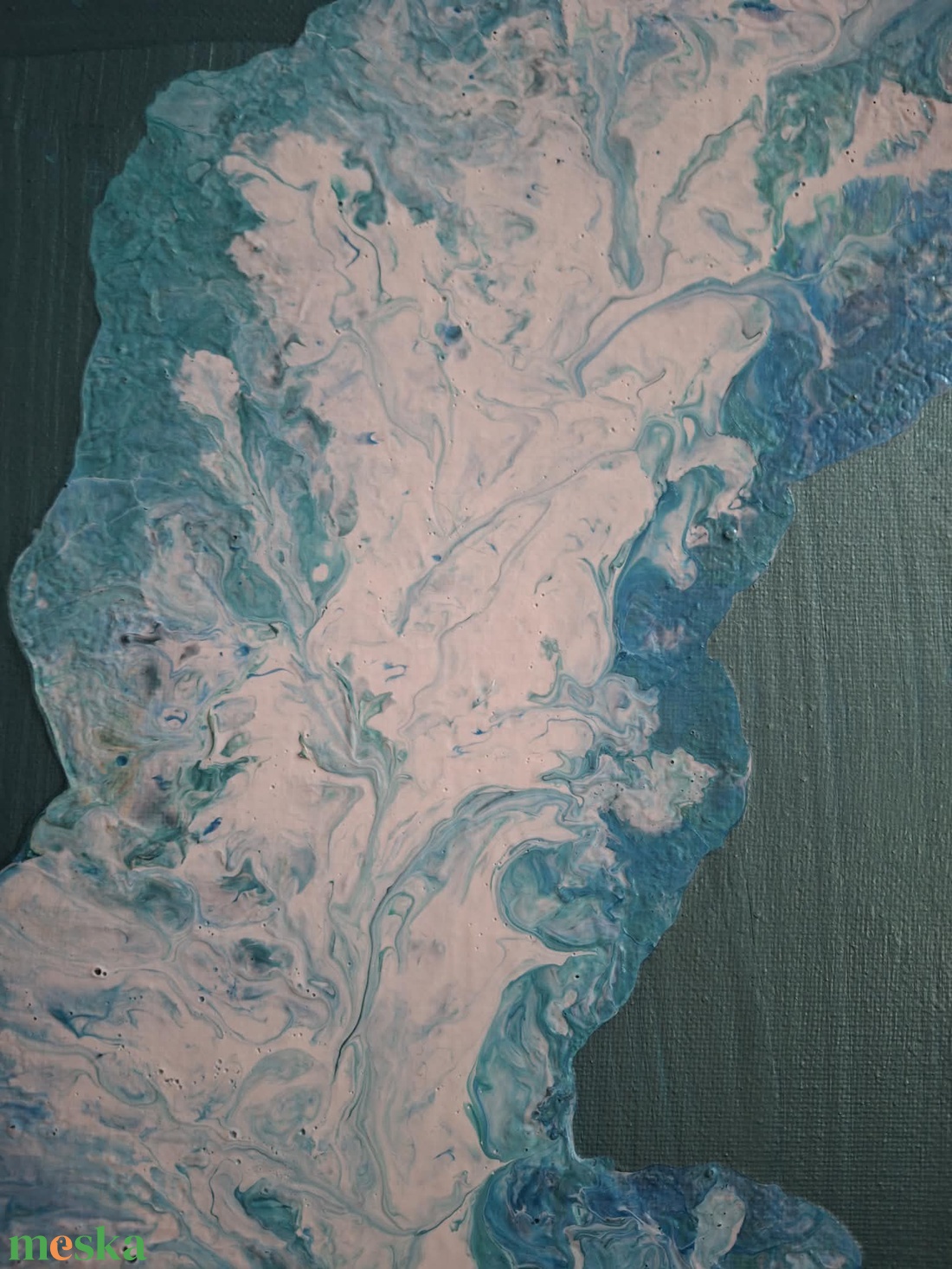 Áramlás- elegáns akril pouring festmény vásznon. - művészet - festmény - akril - Meska.hu