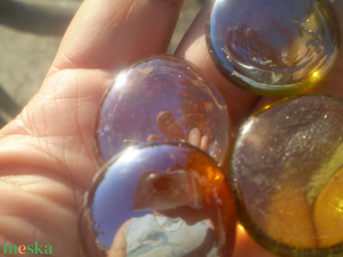 ÜVEGCSEPP halvány karamellszinü nagyobb  fél kg olcsón - kellékek & szerszámok - dekorációs kellékek - mozaik - Meska.hu