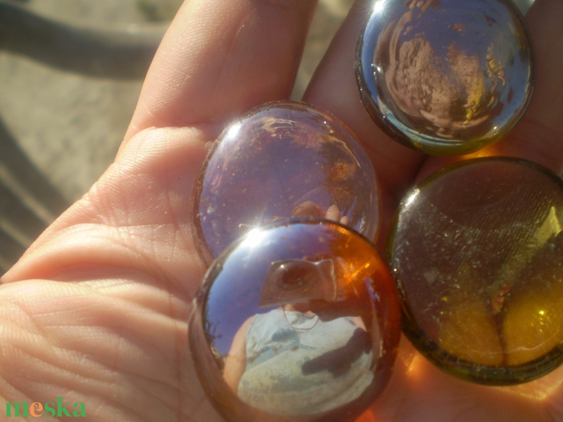 ÜVEGCSEPP halvány karamellszinü nagyobb  fél kg olcsón - kellékek & szerszámok - dekorációs kellékek - mozaik - Meska.hu