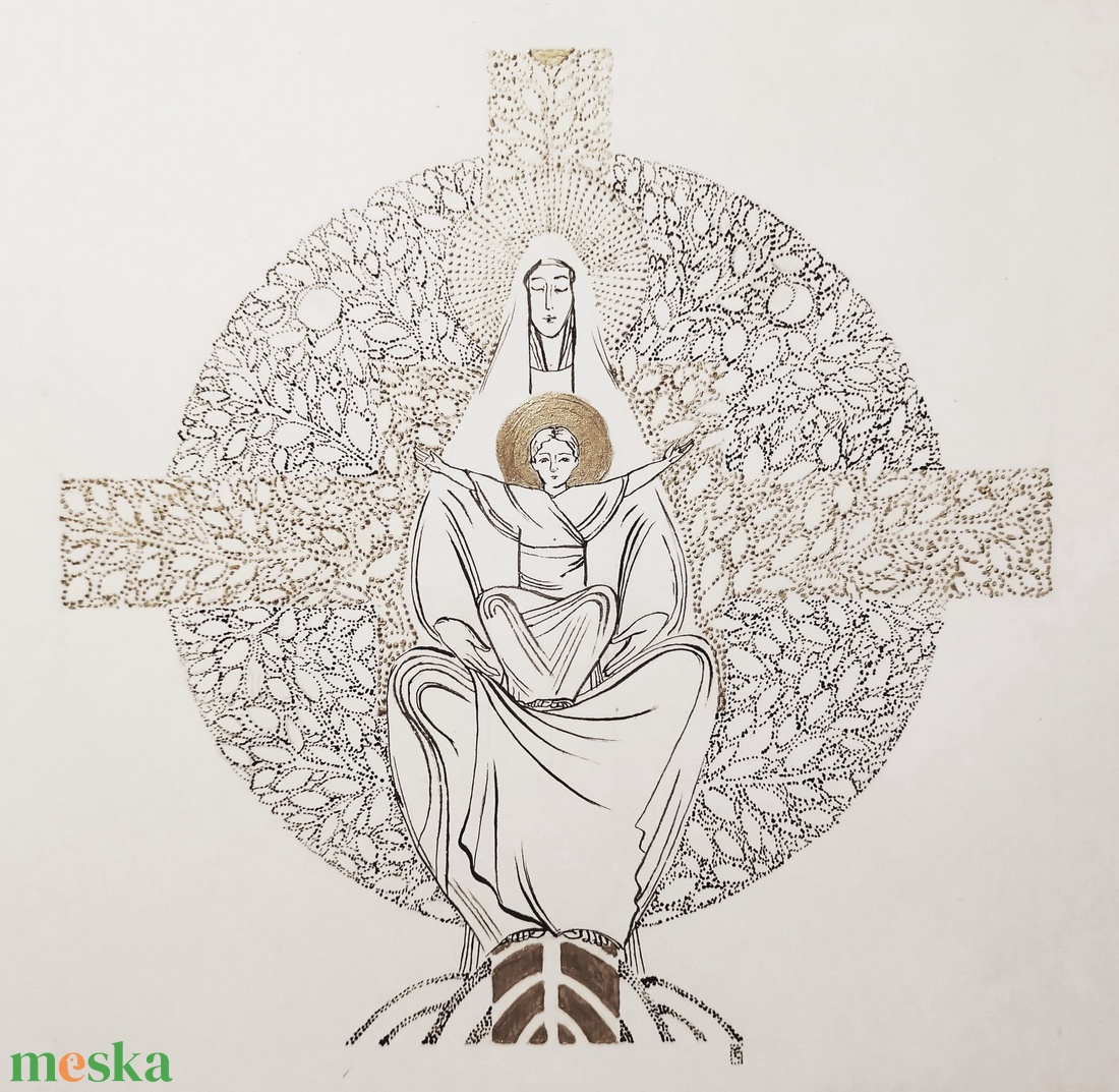 Kerek élet fája - művészet - grafika & illusztráció - tus - Meska.hu