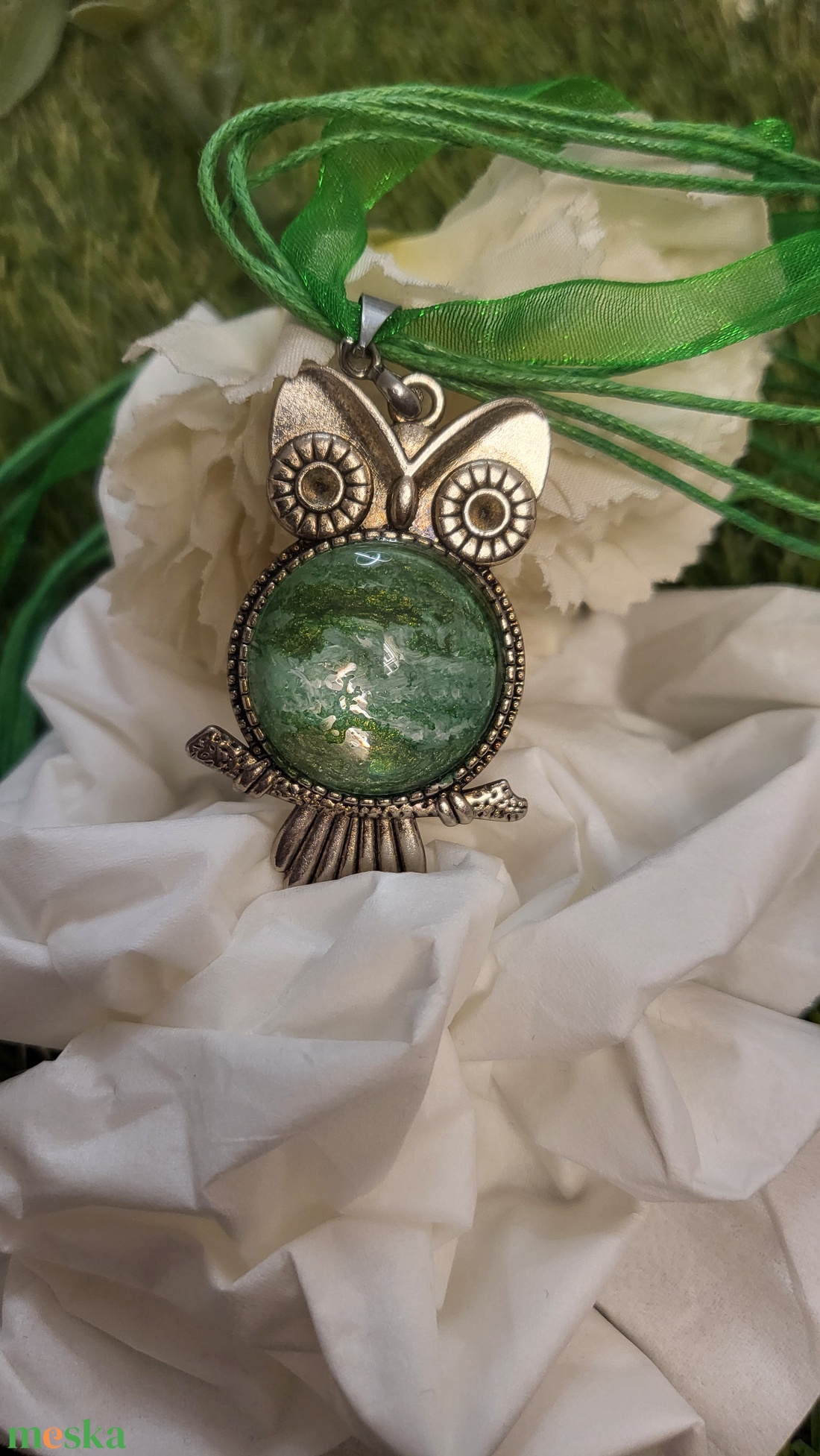 Bagoly medálos nyaklánc - ékszer - nyaklánc - medálos nyaklánc - Meska.hu