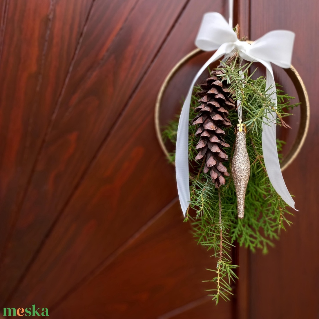 PILLE ajtódísz - karácsony - adventi díszek - adventi ajtódísz - Meska.hu