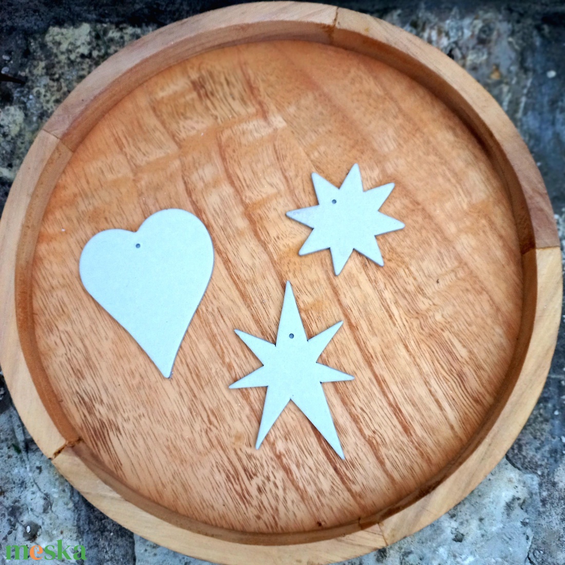 karton papír csillag és szív dekoráció díszdobozban - kellékek & szerszámok - dekorációs kellékek - figurák - Meska.hu