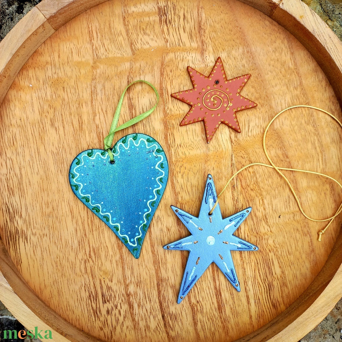 karton papír csillag és szív dekoráció díszdobozban - kellékek & szerszámok - dekorációs kellékek - figurák - Meska.hu