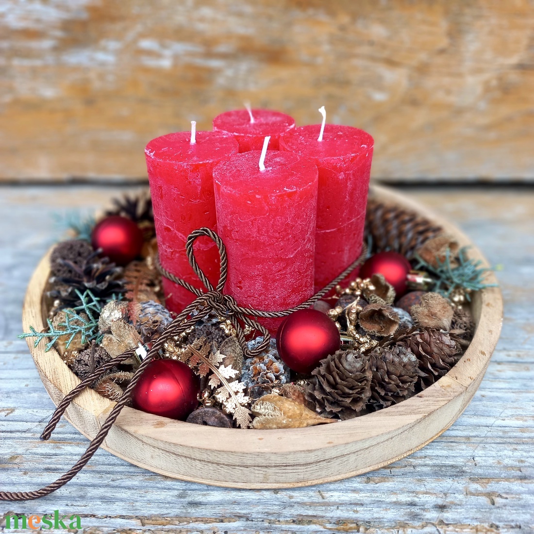 CSINÁLD MAGAD PIROS adventi koszorú - karácsony - adventi díszek - adventi koszorú - Meska.hu CSINÁLD MAGAD PIROS adventi koszorú - karácsony - adventi díszek - adventi koszorú - Meska.hu