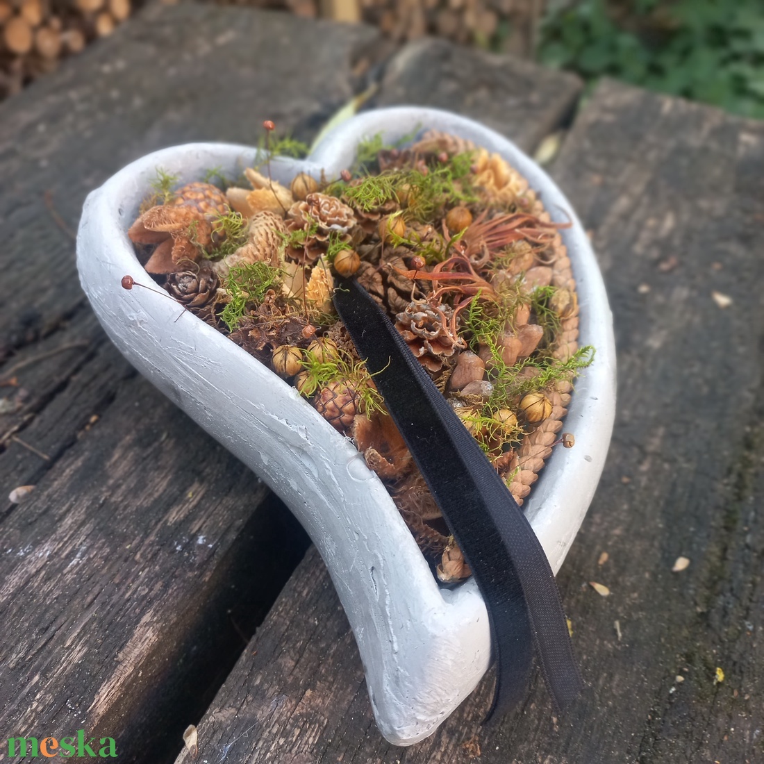 SÍRDÍSZ szív gipsz forma - otthon & életmód - vallás - temetkezési tárgy - sírdísz, kegyeleti dísz - Meska.hu