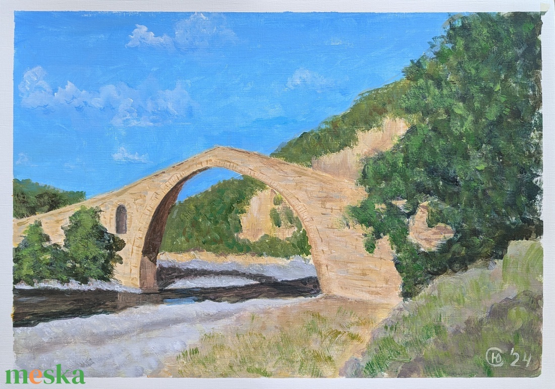 Greece, Ancient bridge - művészet - festmény - akril - Meska.hu Greece, Ancient bridge - művészet - festmény - akril - Meska.hu