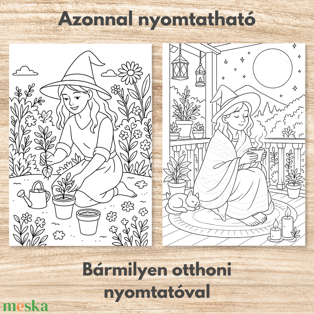 Nyomtatható színező  A boszorkánylány mindennapjai (PDF, 20 oldal) - művészet - grafika & illusztráció - digitális - Meska.hu