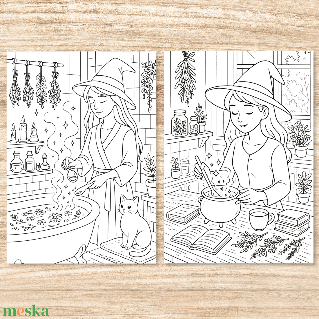 Nyomtatható színező  A boszorkánylány mindennapjai (PDF, 20 oldal) - művészet - grafika & illusztráció - digitális - Meska.hu