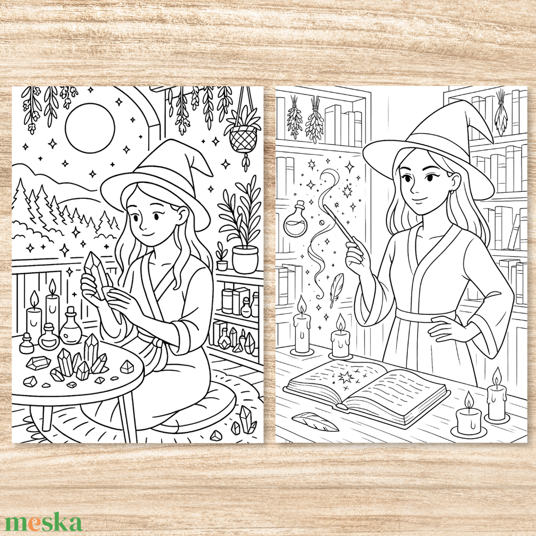 Nyomtatható színező  A boszorkánylány mindennapjai (PDF, 20 oldal) - művészet - grafika & illusztráció - digitális - Meska.hu