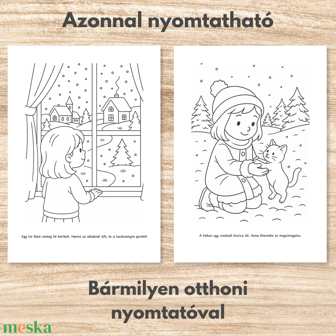 Karácsonyi színező azonnal nyomtatható  Hanna és a karácsony hangja (PDF, 20 oldal) - karácsony - mikulás - mikulás ajándékok - Meska.hu