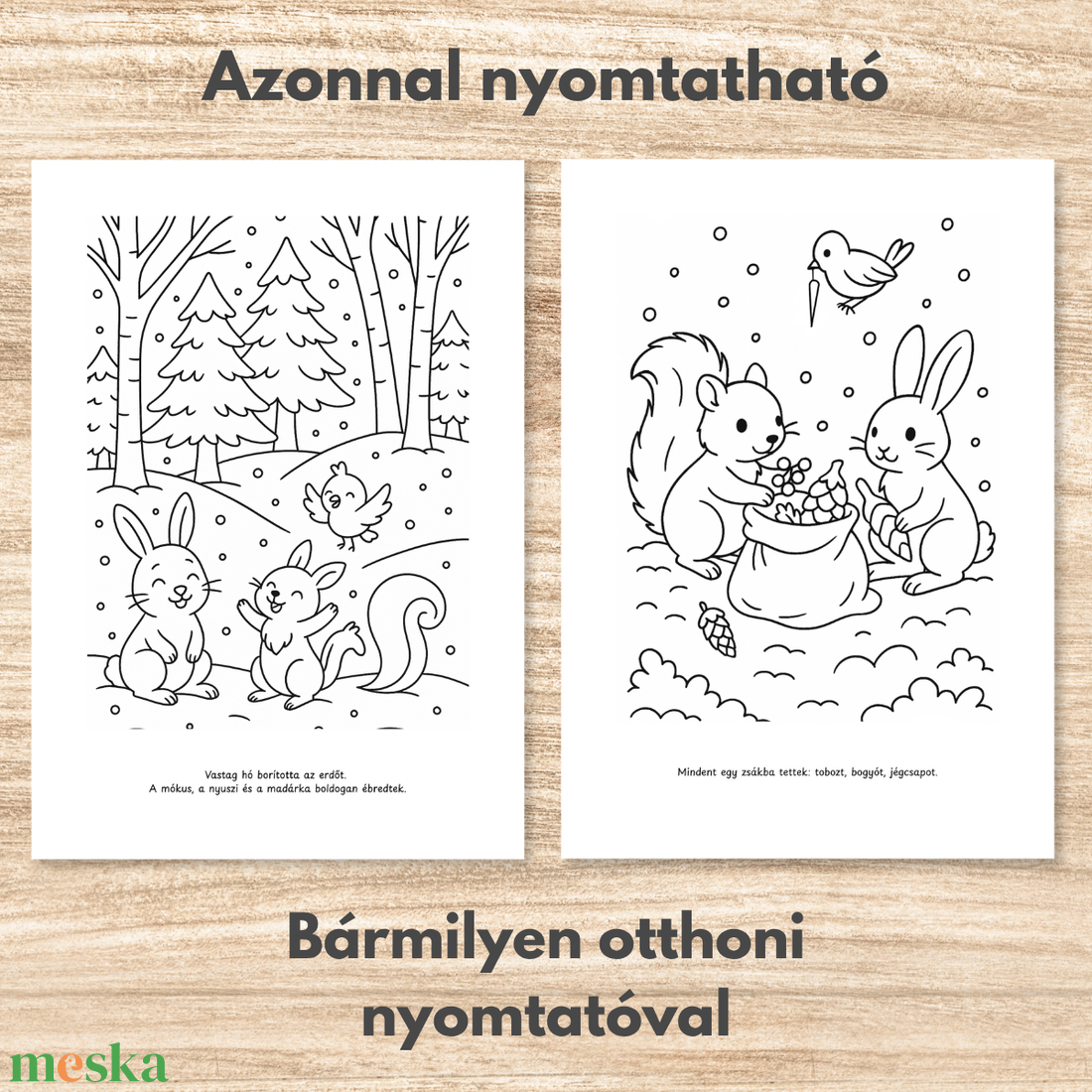 Karácsonyi színező gyerekeknek  Karácsony az erdőben (PDF, 20 oldal) - karácsony - mikulás - mikulás ajándékok - Meska.hu