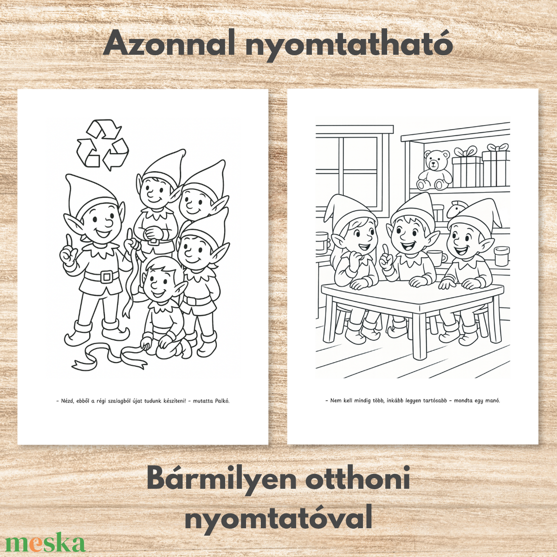 Karácsonyi színező letölthető azonnal nyomtatható - karácsony - mikulás - mikulás ajándékok - Meska.hu