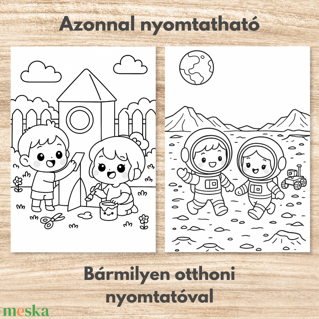 Színező gyerekeknek  Letölthető, azonnal nyomtatható  Űrkaland (PDF, 20 oldal) - otthon & életmód - papír, írószer - színező - Meska.hu