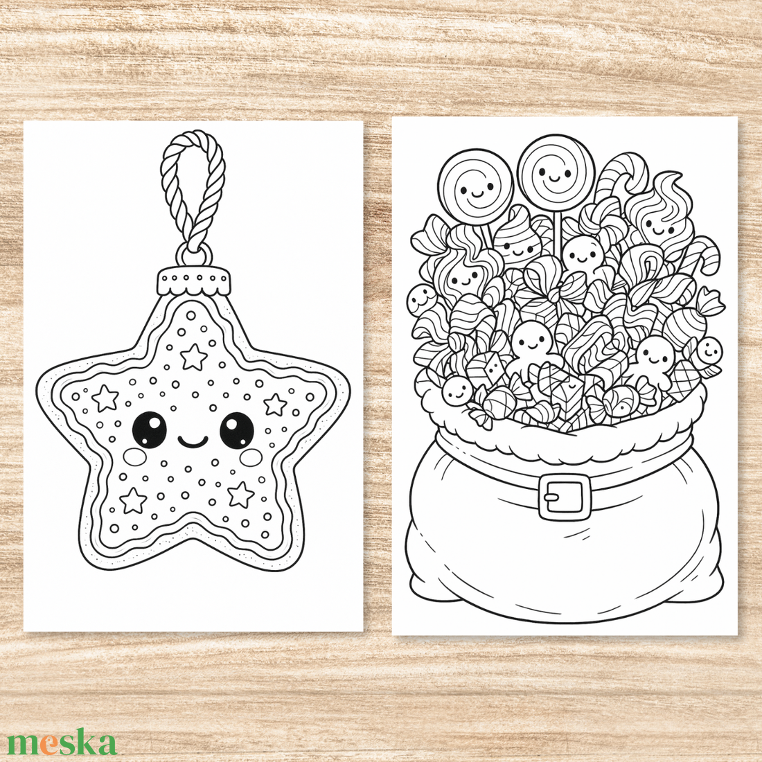 Karácsonyi színező letölthető azonnal nyomtatható - otthon & életmód - papír, írószer - színező - Meska.hu