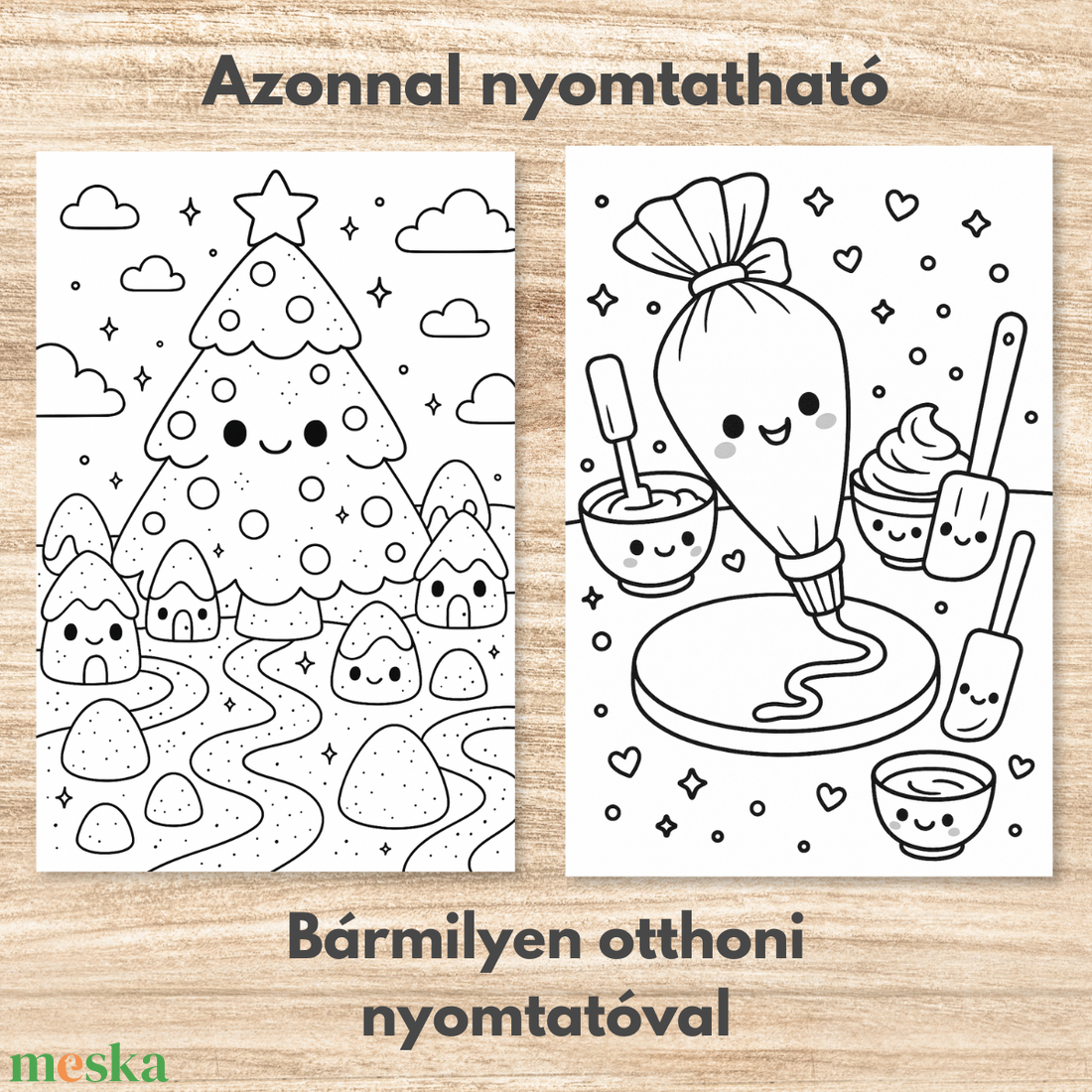 Karácsonyi színező letölthető azonnal nyomtatható - otthon & életmód - papír, írószer - színező - Meska.hu