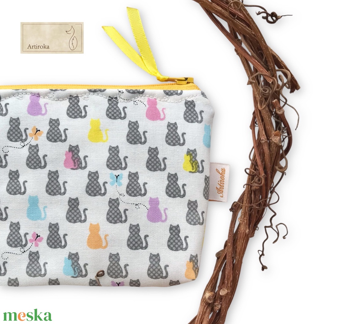 Cicák pillangók között mintás neszesszer - táska & tok - neszesszer - Meska.hu