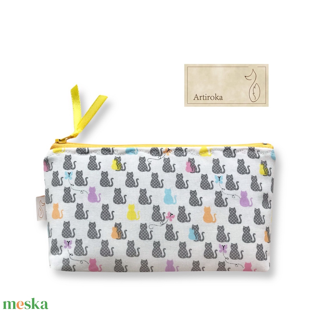 Cicák pillangók között mintás neszesszer - táska & tok - neszesszer - Meska.hu